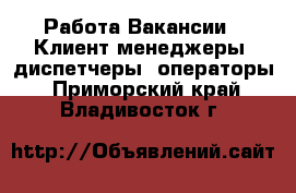 Работа Вакансии - Клиент-менеджеры, диспетчеры, операторы. Приморский край,Владивосток г.